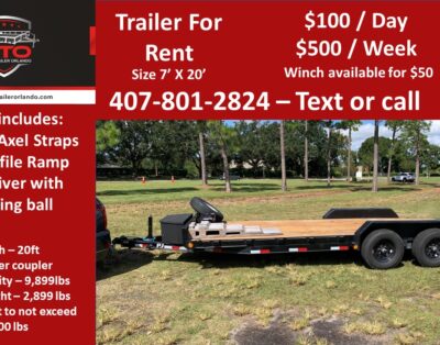 Car Trailer for Rent – $100 / Day